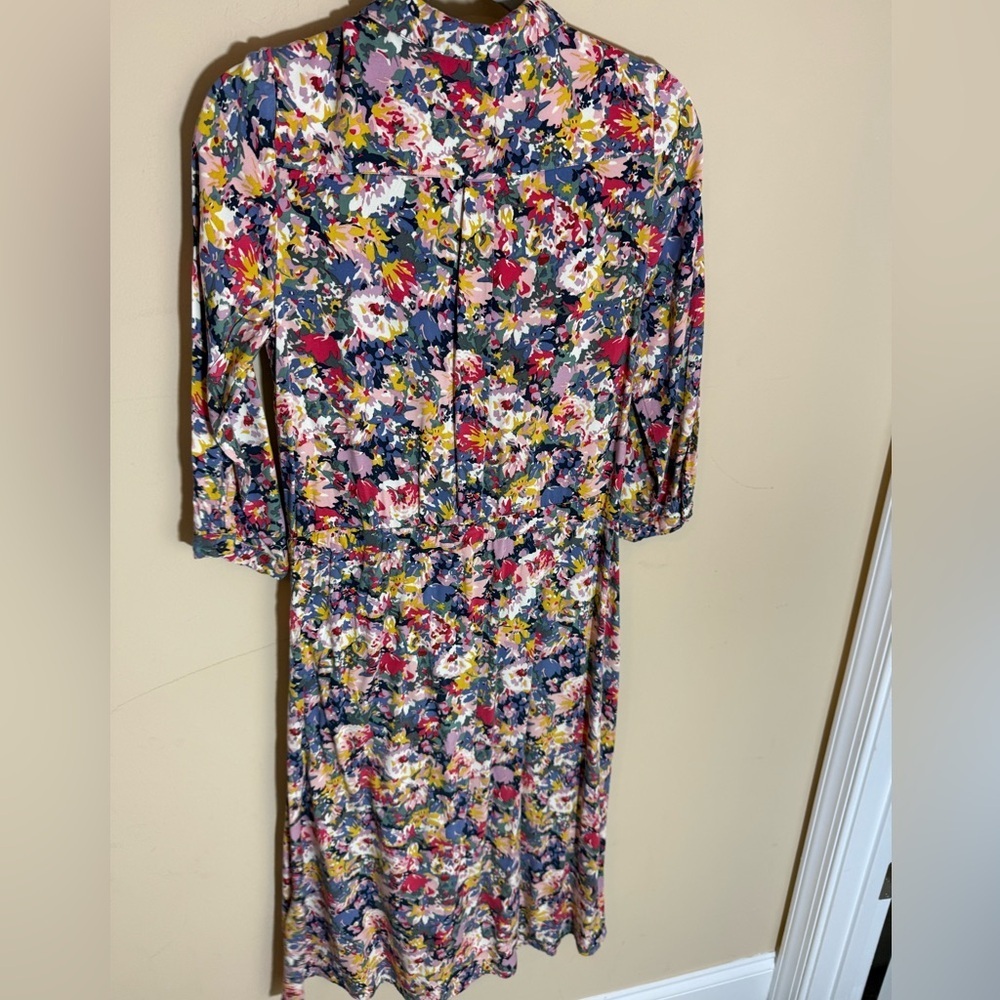 Joules Winslet long sleeve floral midi shirt dress size 4 - Picture 3 of 7